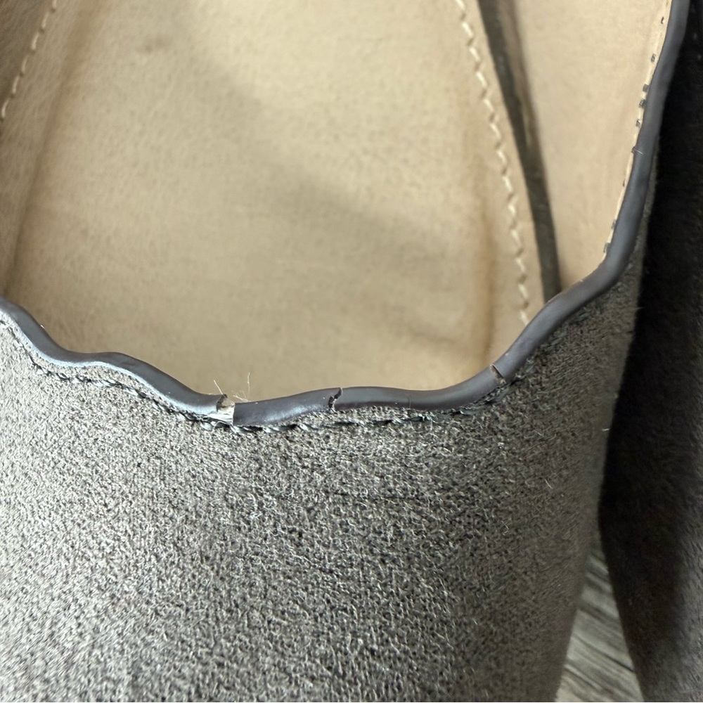 ESPRIT Sandy Brown Ballet Flats Scalloped Edges Faux Suede Microsuede 7.5 *Flaw - Picture 10 of 12